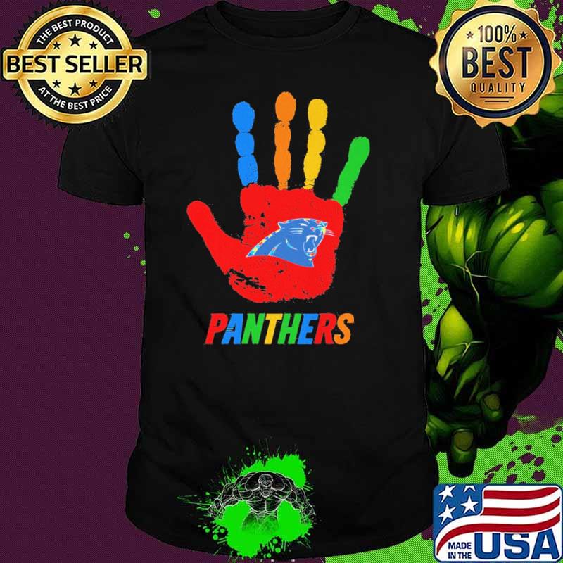 Carolina Panthers Hand color autism shirt