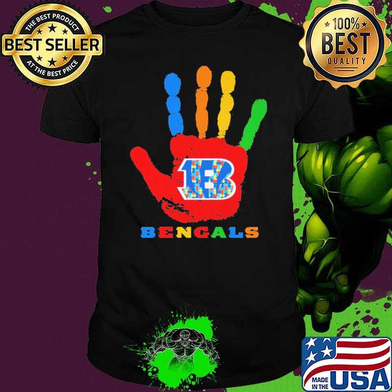 Cincinnati Bengals Hand color autism shirt