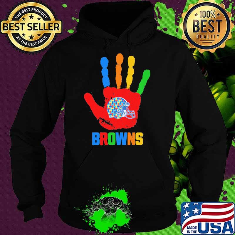 Cleveland Browns Hand color autism s Hoodie Cleveland Browns Hand color autism s Hoodie