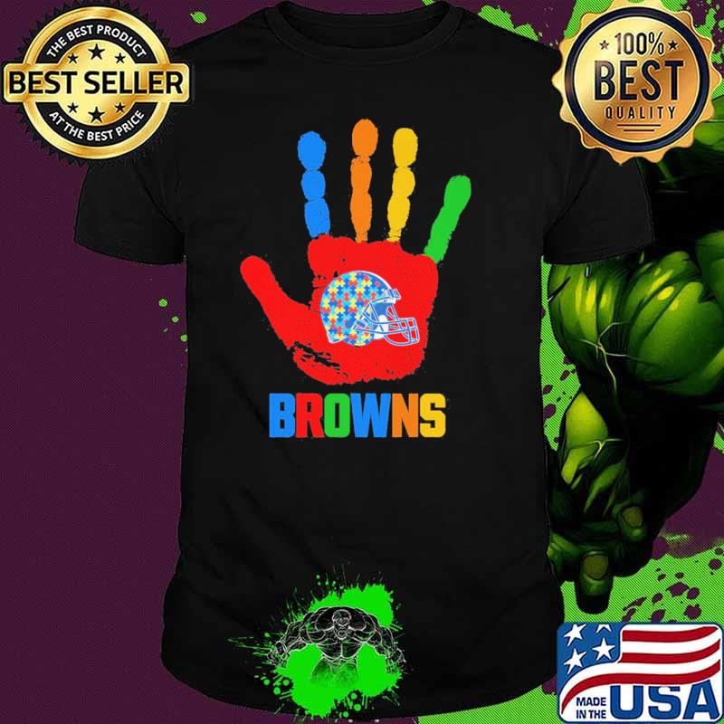 Cleveland Browns Hand color autism shirt