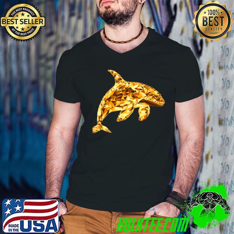 Color Fractal Polygon Orca Whale Ocean Mammal T-Shirt Guys V Neck Color Fractal Polygon Orca Whale Ocean Mammal T-Shirt Guys V Neck