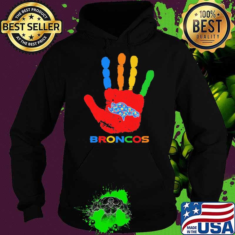 Denver Broncos Hand color autism s Hoodie Denver Broncos Hand color autism s Hoodie
