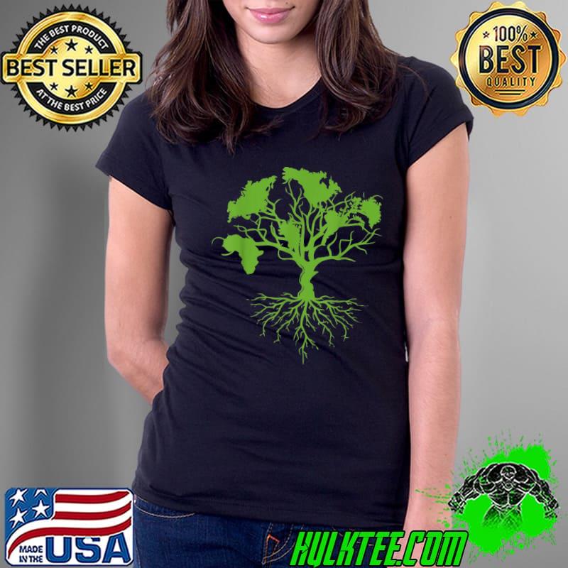 Earth Day 2023 Cute World Map Tree Pro Environment Plant T-Shirt