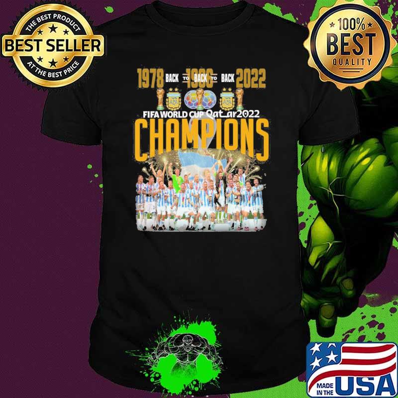 Fifa world cup Qatar 2022 champions back to back 1978 1986 2022 AFA shirt