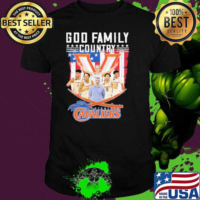 God family country Virginia Cavaliers America flag shirt