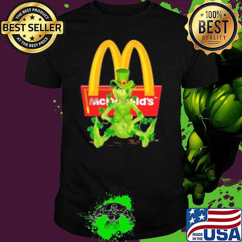 Grinch hug St.Patrick's day McDonald's shirt