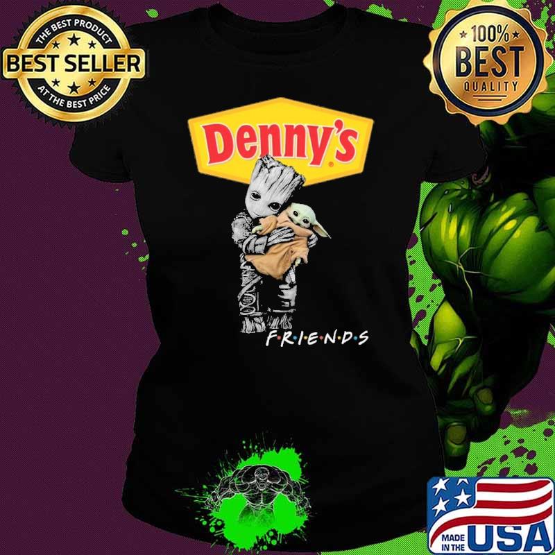Groot hug baby yoda friends Denny's s Ladies tee Groot hug baby yoda friends Denny's s Ladies tee