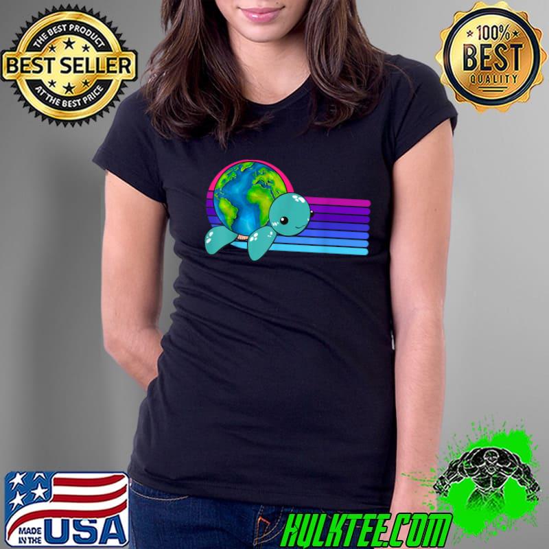 Happy Earth Day Save The Planet Give New Life To Sea Turtles Retro T-Shirt