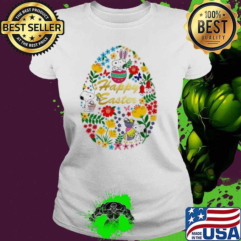Happy Easter Snoopy and woodstocks flowers s Ladies tee Happy Easter Snoopy and woodstocks flowers s Ladies tee