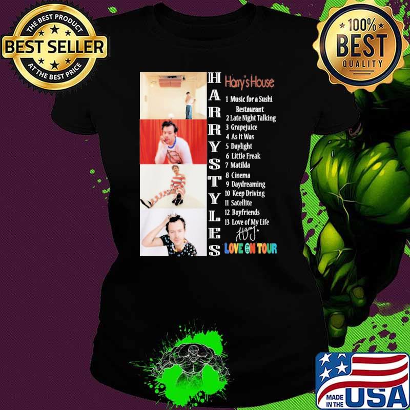 Harry's house Harry Styles Musis for a sushi love on tour 2023 signature s Ladies tee Harry's house Harry Styles Musis for a sushi love on tour 2023 signature s Ladies tee