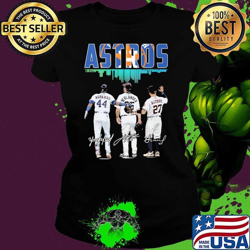 Houston Astros Alvarez Verlander Altuve signatures s Ladies tee Houston Astros Alvarez Verlander Altuve signatures s Ladies tee
