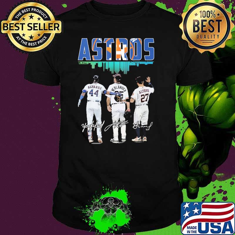 Houston Astros Alvarez Verlander Altuve signatures shirt Houston Astros Alvarez Verlander Altuve signatures shirt