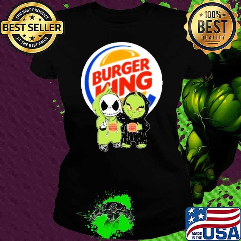 Jack Skellington and Grinch Burger king s Ladies tee Jack Skellington and Grinch Burger king s Ladies tee