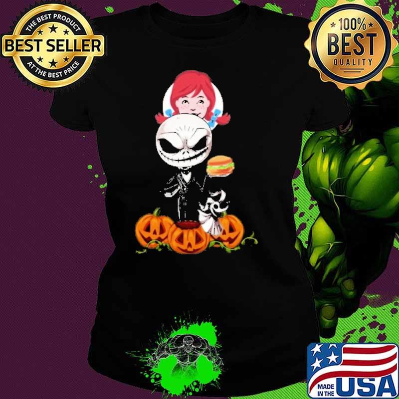 Jack Skellington Wendy's pumkin halloween s Ladies tee Jack Skellington Wendy's pumkin halloween s Ladies tee