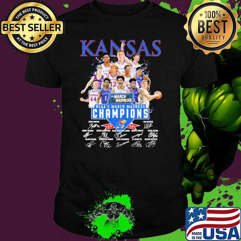 Kansas Jayhawks March Madness NCAA'S march madness champions signatures shirt