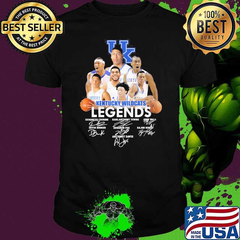 Kentucky Wildcats legends Demarcus Cousins Karl Anthony towns signatures shirt
