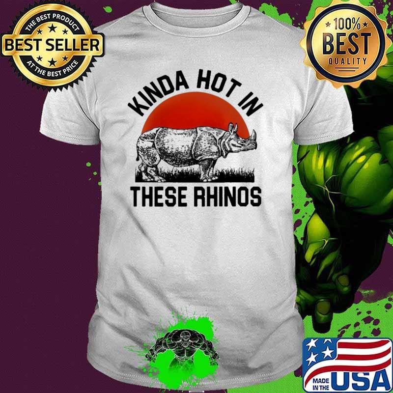 Kinda hot in these Rhinos retro blood Moon shirt
