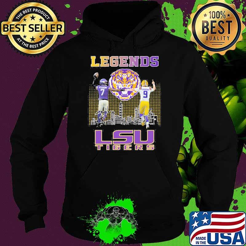Legends LSU tigers Burrow Peterson signatures s Hoodie Legends LSU tigers Burrow Peterson signatures s Hoodie