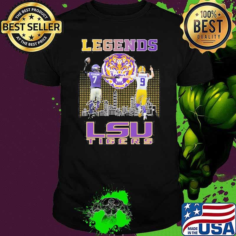 Legends LSU tigers Burrow Peterson signatures shirt Legends LSU tigers Burrow Peterson signatures shirt