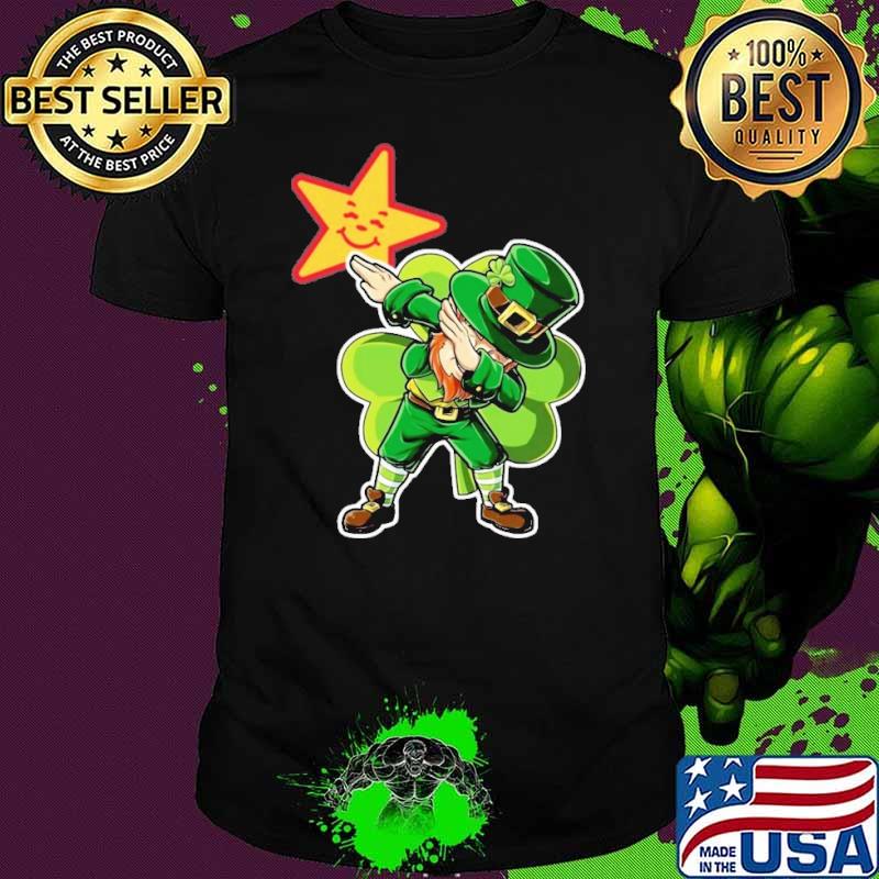 Leprechaun Soccer dabbing Hardee's St.Patrick's day shirt