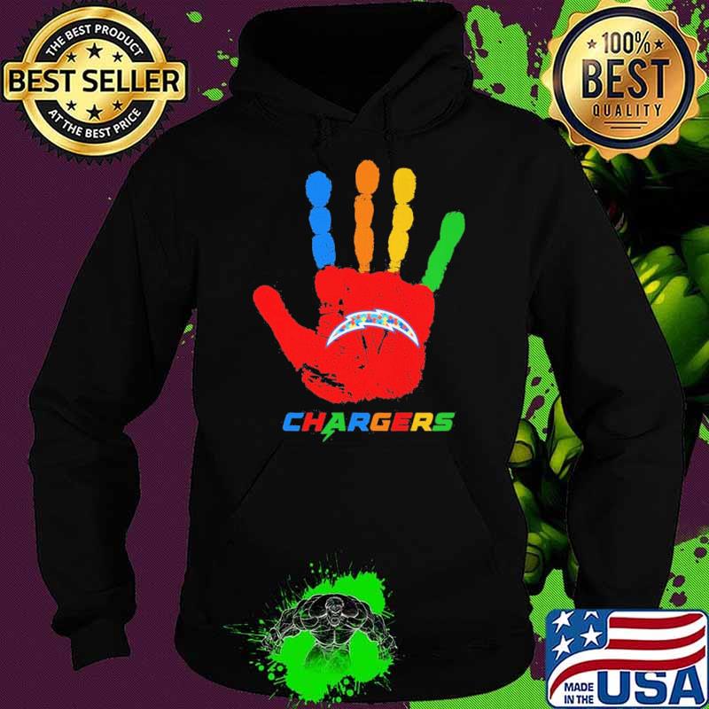Los Angeles Chargers Hand color autism s Hoodie Los Angeles Chargers Hand color autism s Hoodie