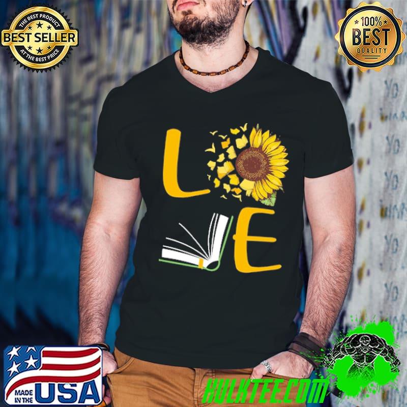 Love Reading Books Sunflower s Guys V Neck Love Reading Books Sunflower s Guys V Neck