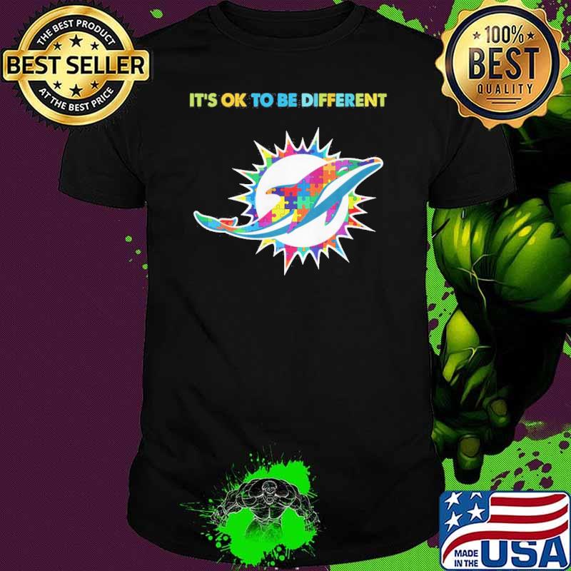 Miami Dolphins it's ok to be different Autism shirt