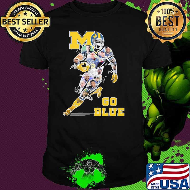 Michigan Wolverines go bluw signatures shirt