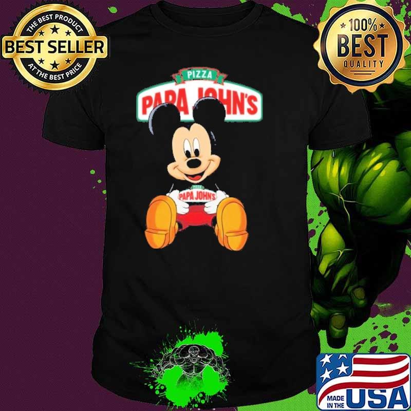Mickey mouse disney hug pizza papa John's shirt