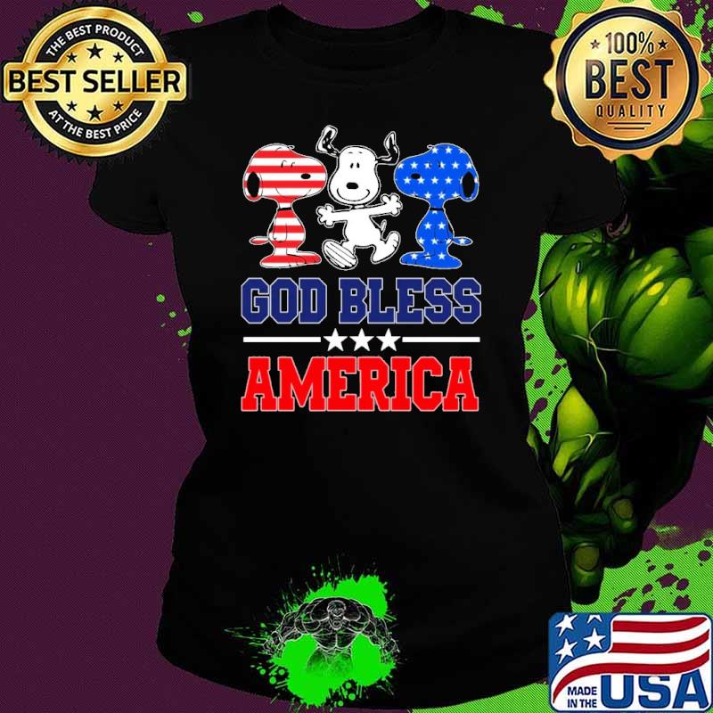 Nice god bless America Snoopy America flag shirt