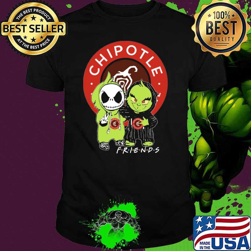Official chipotle friends Jack skellington and Grinch shirt
