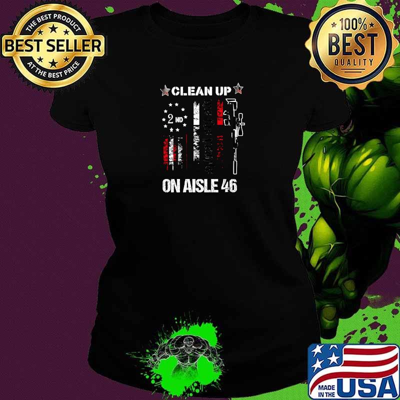 Official clean me the people on aisle 46 american flag T-Shirt