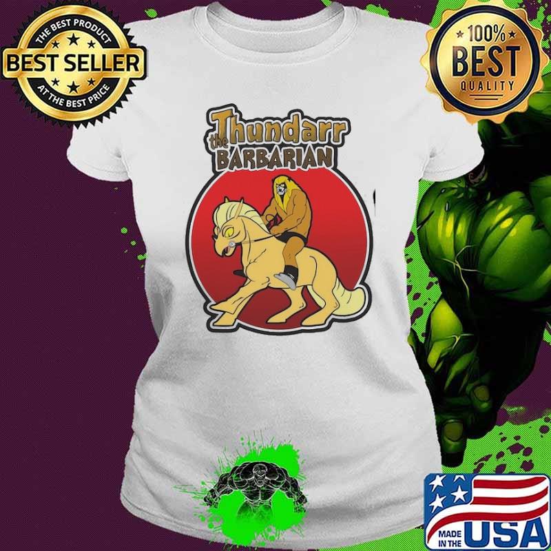 Official thundarr The Barbarian cartoon s Ladies tee Official thundarr The Barbarian cartoon s Ladies tee