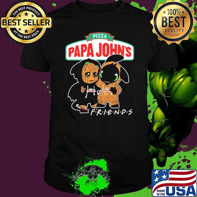 Pizza papa john't friends groot and toothless shirt Pizza papa john't friends groot and toothless shirt