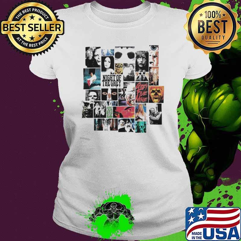 Records Merchandise G59 Halloween Collage Night of the grey s Ladies tee Records Merchandise G59 Halloween Collage Night of the grey s Ladies tee