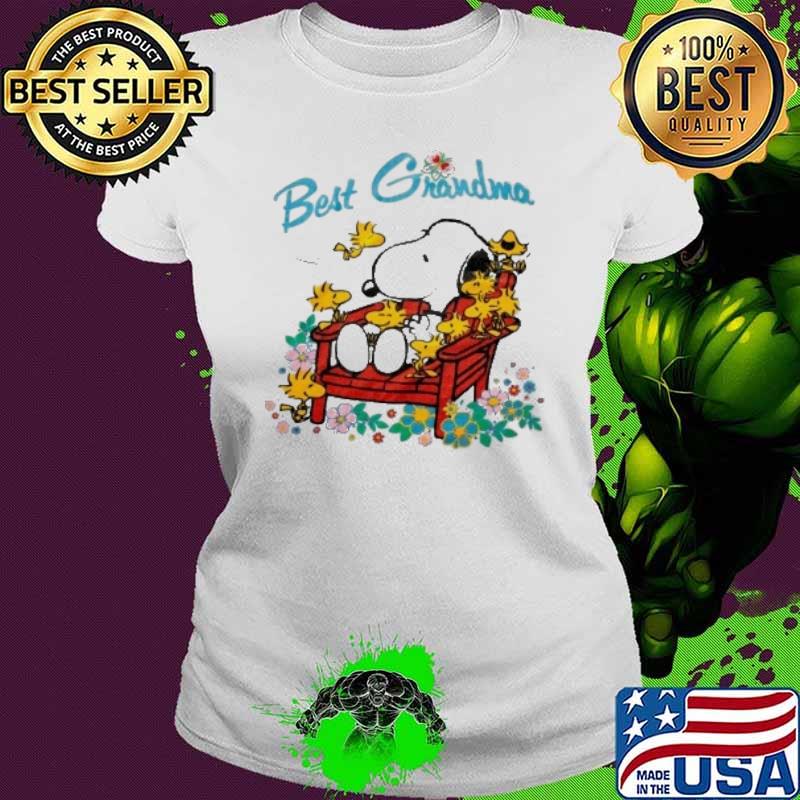 Snoopy and woodstocks best grandma flowers s Ladies tee Snoopy and woodstocks best grandma flowers s Ladies tee