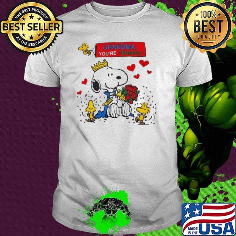 Snoopy and woodstocks grandma you're terrific shirt