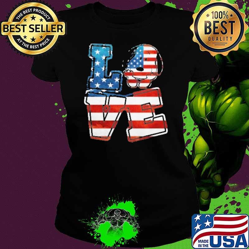 Snoopy love America flag s Ladies tee Snoopy love America flag s Ladies tee