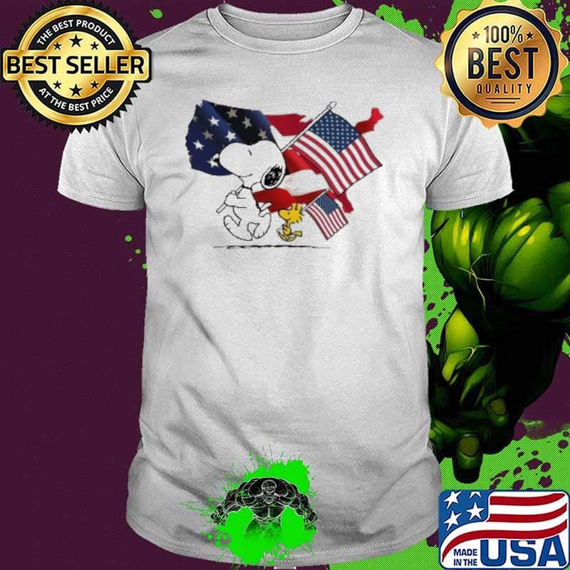 Snoopy woodstocks America flag veteran shirt