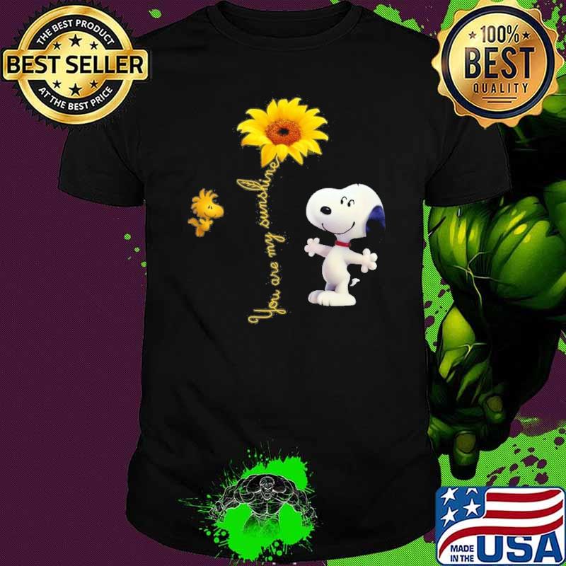 Snoopy woodstocks sunflower you are my sunshine shirt