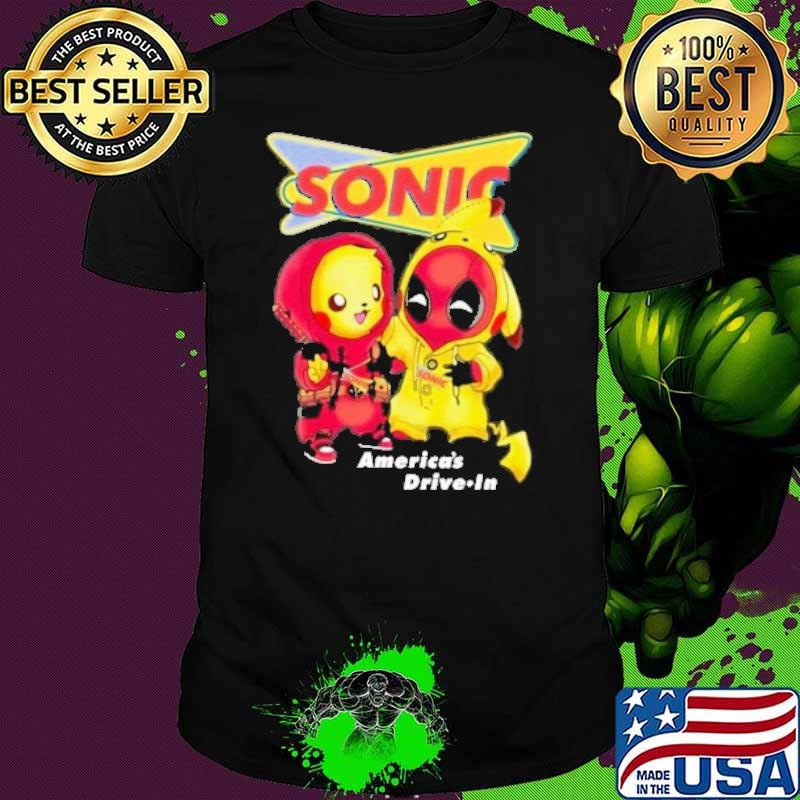 Sonic America's drive in Pikachu Deadpood shirt Sonic America's drive in Pikachu Deadpood shirt