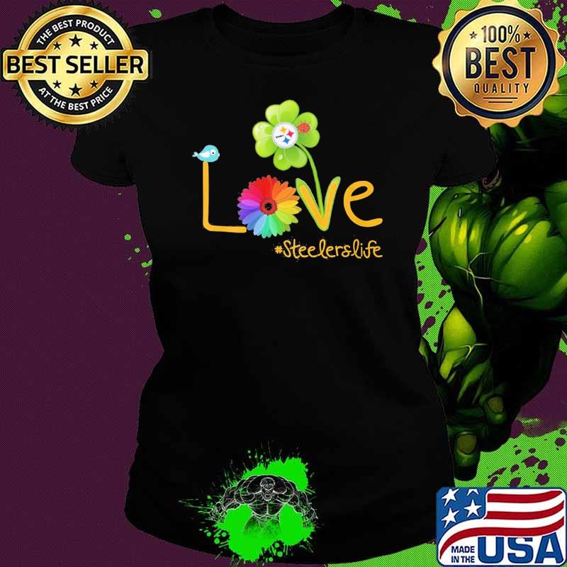 Steelers life love four-leaf clover sunflower s Ladies tee Steelers life love four-leaf clover sunflower s Ladies tee