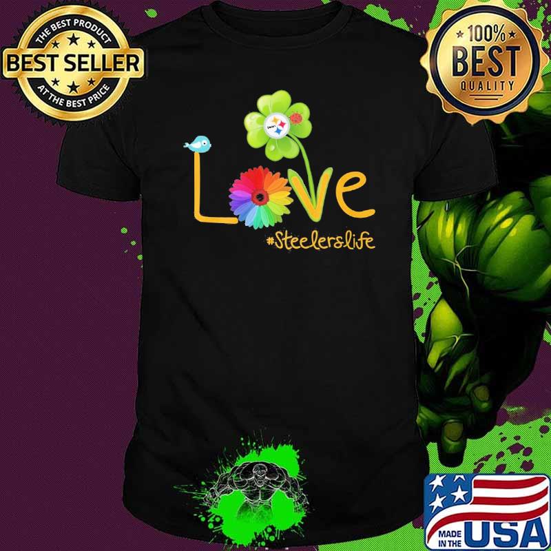 Steelers life love four-leaf clover sunflower shirt