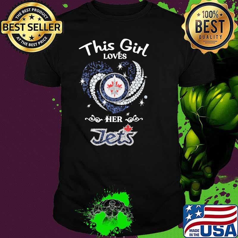This girl loves her Jets diamond heart shirt