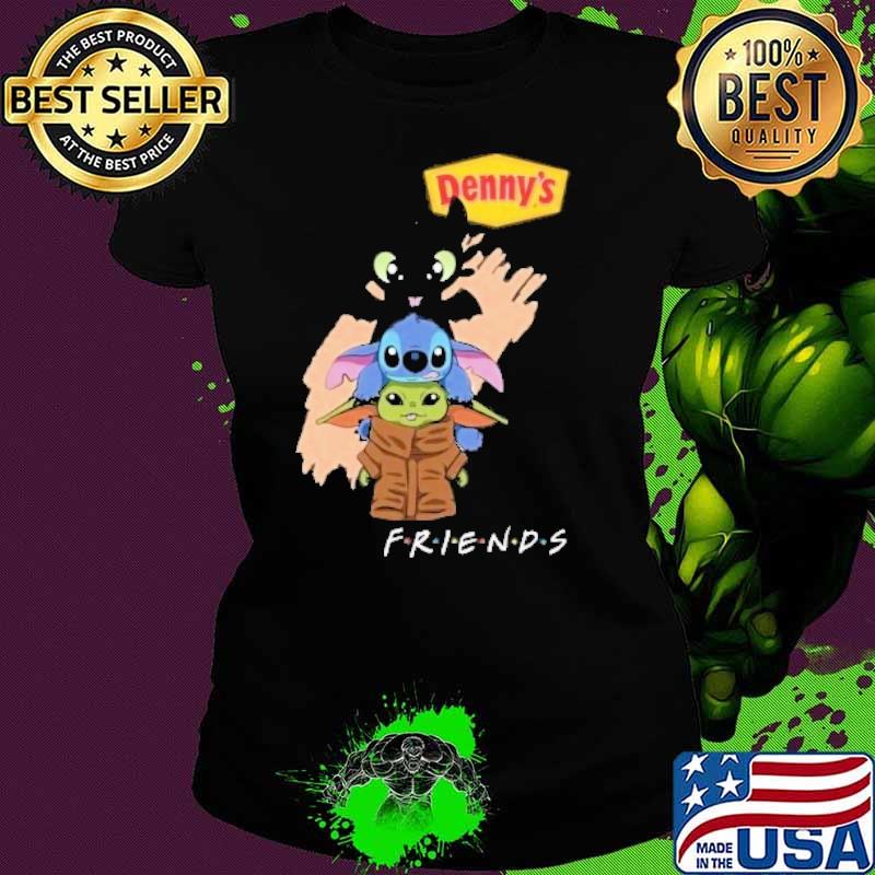 Toothless Stitch baby yoda friends Denny's s Ladies tee Toothless Stitch baby yoda friends Denny's s Ladies tee