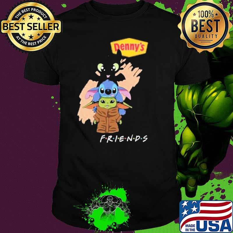 Toothless Stitch baby yoda friends Denny's shirt