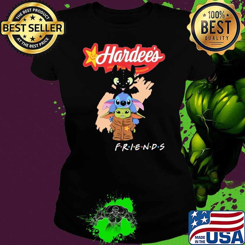 Toothless Stitch Baby yoda Hardee's friends shirt