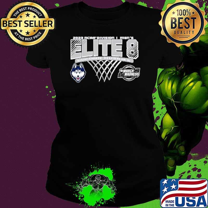 UConn Huskies 2023 NCAA Division I Men’s Basketball Elite Eight March Madness Shirt Ladies tee UConn Huskies 2023 NCAA Division I Men’s Basketball Elite Eight March Madness Shirt Ladies tee