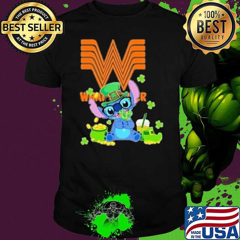 WHATABURGER Stitch hug St.Patrick's day shirt
