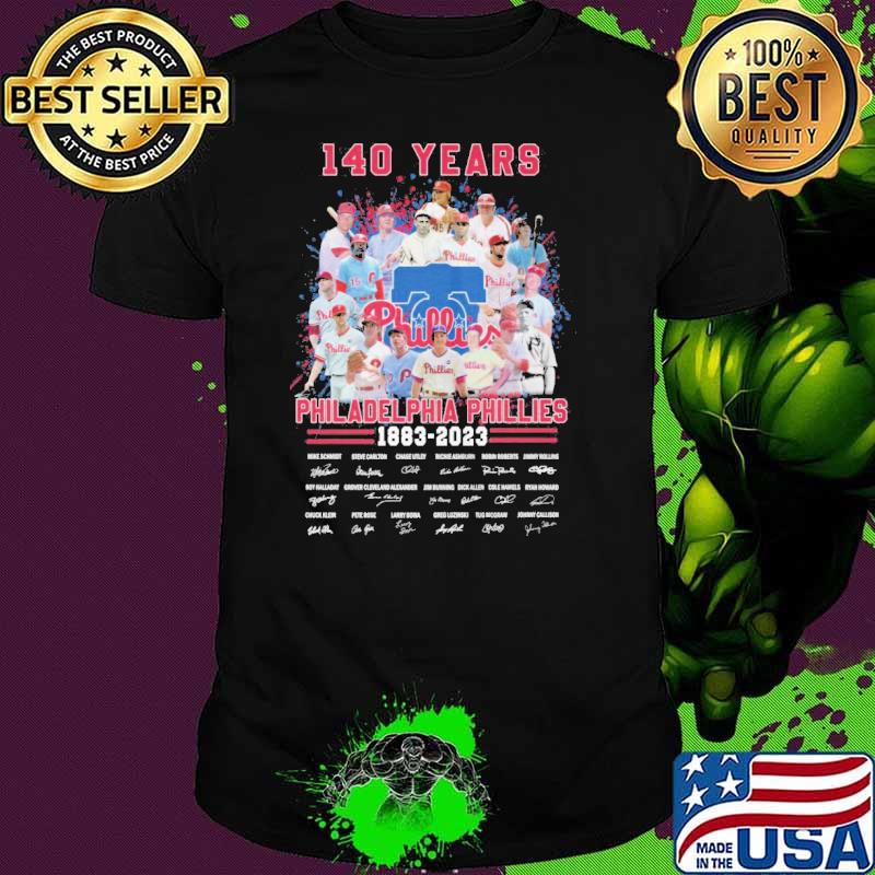 140 years Philadelphia Phillies 1883-2023 signatures shirt